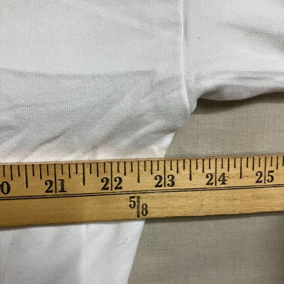 ORANDESIGNE Women's XL White Cropped Pullover Sweatshirt Long Sleeve Crew Neck - Picture 8 of 9